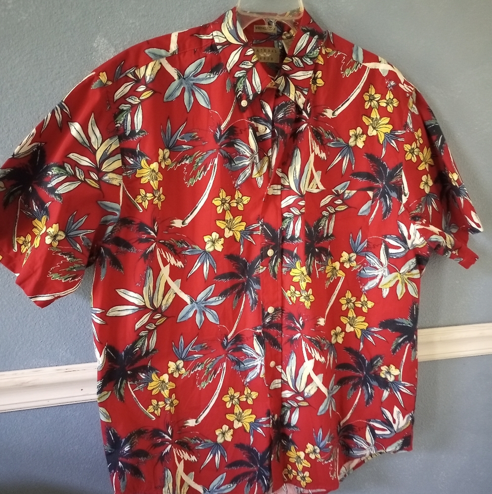Natural Issue Man Red, Yellow and White Hawaiian shirt